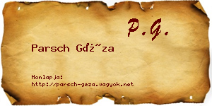 Parsch Géza névjegykártya